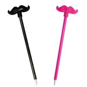 Fun Promotional Products: Plastic Moustache Pens. As low as $0.88 each in bulk order from Brand Spirit Inc.