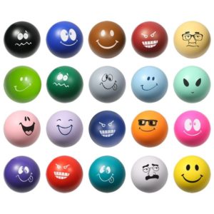 Fun Promotional Products: Emoticon Ball Stress Reliever. As low as $1.05 each in bulk order from Brand Spirit Inc.