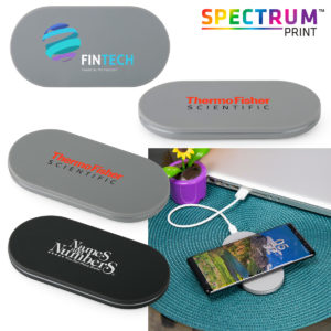 Promotional Phone Accessories: Light-Up Wireless Charger. As low as $8.99 each in bulk order from Brand Spirit Inc