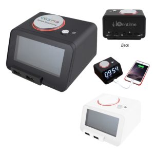 Promotional Desktop Item: Homtime 3-In-1 Alarm Clock With Speaker. As low as $57.49 each in bulk order from Brand Spirit Inc