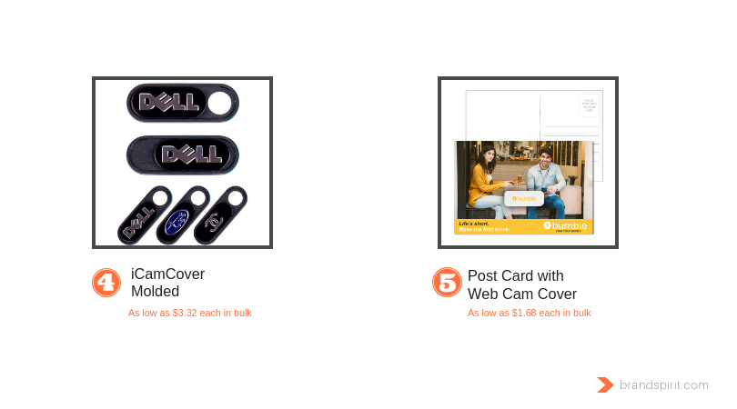 Trending Promotional Products for Tech Brands in 2019: Custom Webcam Covers. Order in bulk from Brand Spirit Inc.