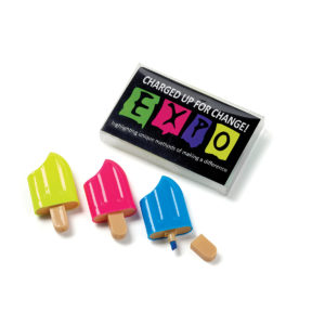 Fun Promotional Desktop and Office Gifts: Ice Pop 3-Piece Highlighter Set in Clear Box. As low as $1.75 each in bulk order from Brand Spirit Inc.