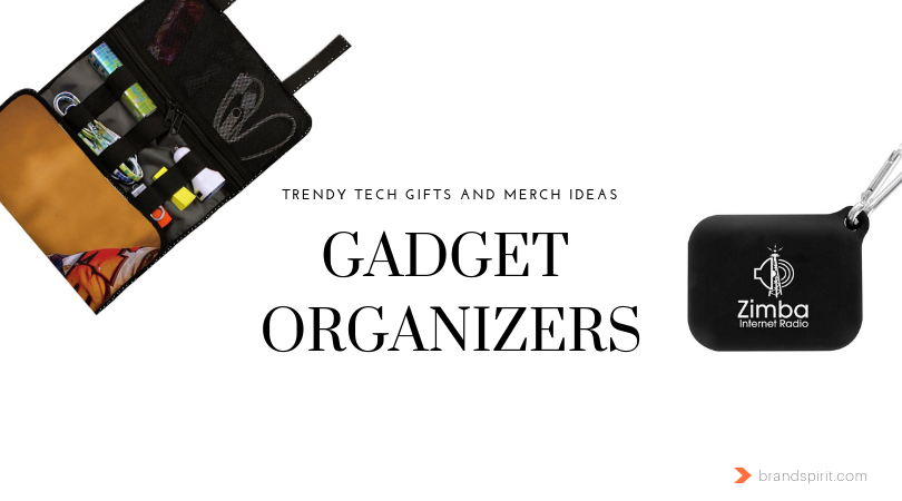 Branded Corporate Gifts: Tech Gadget Organizers with Logo Imprint and decoration. Order in bulk from Brand Spirit Inc