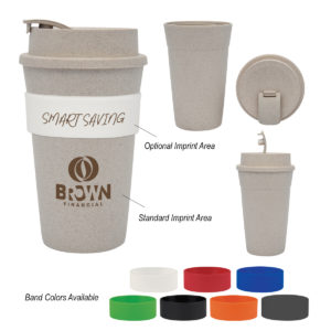 Promotional Tumblers: 16 Oz. Wheat Travel Tumbler. As low as $2.99 each in bulk order from Brand Spirit Inc.