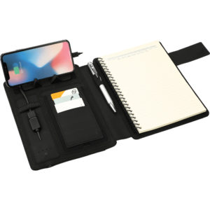 Premium Business Gift Idea: Titus 5000 mAh Wireless Charging Journal. As low as  $39.98 each in bulk order from Brand Spirit Inc.