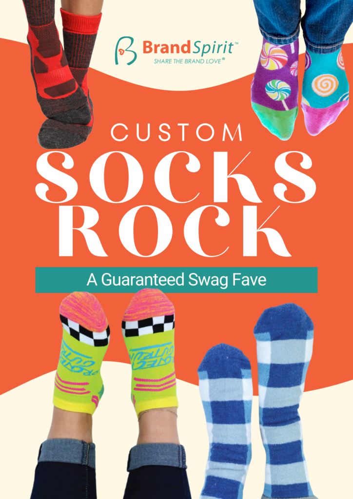 Personalize and brand these custom socks for merch, conference swag, trade show giveaways, employee onboarding, and other promotional campaigns.