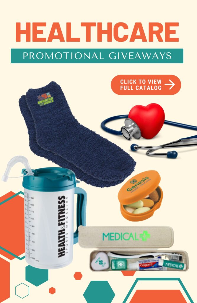 Here are healthcare themed promotional items for giveaways and freebies in an interactive catalog.