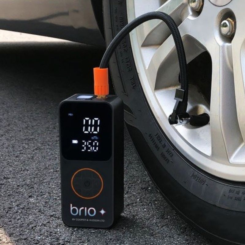 Unique Client Gift Idea 2025: The Digital Tire Inflator  Air Pump is a premium corporate gift includes a USB-C charging cable, cigarette lighter power cord, air hose, 5 multifunctional air nozzles, and a travel bag,